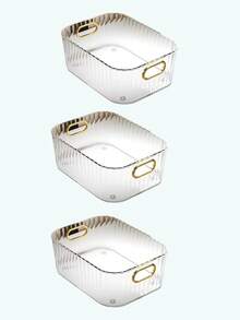 1-3 件透明亚克力收纳盒，豪华桌面收纳盒，适用于化妆品、彩妆、护肤品、零食和家庭必需品，多用途透明收纳盒，适用于浴室、厨房和卧室