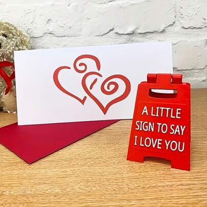 "I Love You" Pop-Up Design Envelope Signage – Handcrafted, Material, Three-Dimensional Love Expression, Suitable For Christmas, Valentine's Day, And Other Special Occasions – No Power Required