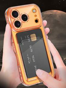 Solid Material Cardholder 1pc Clear Card Slot Pocket Transparent Soft Phone Case Compatible With IPhone 17 Pro Max 17 Pro 17 Air 16 15 14 13 12 11 Pro Max Soft Clear TPU Back Cover Spring Gift - Clear - View 3