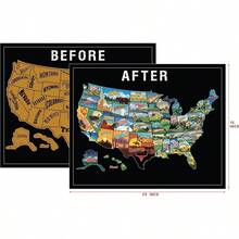 Scratch Off Map Of United States, USA State Scratch Sticker, Travel Map Adventure Wall Poster Adults States - Initial - View 4