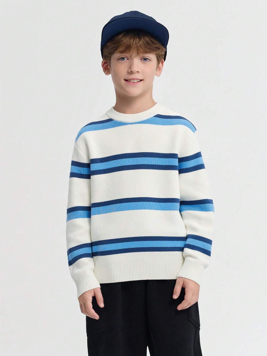 Balabala BalaOne Kids Knit Sweater, Girls 2025 Winter, Soft Cozy Pullover - Blue Tint - View 1