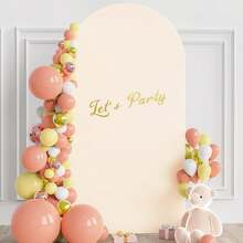 Arch Backdrop Cover Solid Colour Elastic Fabric Photography Background Wedding Supplies Beige Banners Ornaments For Weddings Anniversaries Birthdays And Parties Decoration - 米色 - 查看 6