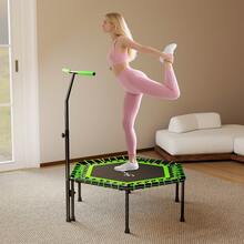 SOOZIER 45" Rebounder Trampoline For Adults, Mini Fitness Trampoline Bungee Rebounder With 3-Level Adjustable Handle, Indoor Outdoor Jumping Cardio Trainer, Max Load 264LBS, Green - 綠色 - 查看 8