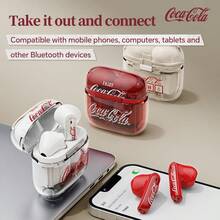 Coca Cola T36S 复古 TWS 无线蓝牙 5.4 半入耳式耳机，超长续航，超轻便携，带麦克风 - 均碼 - 查看 3