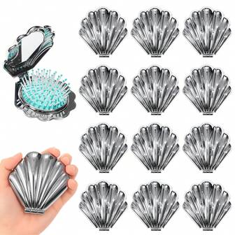 18 Pcs/6Sets Elegant Shell-Shaped MakeupMirror| Bridal Shower Favors With Thank YouCards & Organza Bags | Wedding SouvenirGifts For Guests, Princess Theme Party Favors, Bridesmaid Gifts
