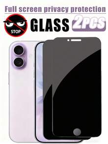 قطعتان من واقي الشاشة الزجاجي المقاوم للتجسس متوافق مع هواتف آيفون 17/17 برو/17 برو ماكس/17 إير/16 برو ماكس/16 برو/16 بلس/16/ 6/6s، 7/8/بلس، X/Xs/XS ماكس، 11/11برو/11 برو ماكس، 12ميني/12/12 برو/12 برو ماكس، 13/13ميني/13 برو/13 برو ماكس، 14/14 بلس/14 برو/14 برو ماكس، 15/15بلس/15برو/15برو ماكس هدية لأعياد الميلاد