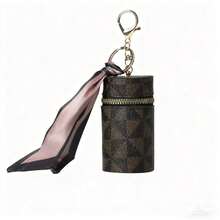 European And American Old Flower Zero Wallet 2025 New Small Bag Pendant Earphone Bag Mouth Red Envelope Mini Keychain Bag  Stocking Stuffers  Halloween Decor  Accesorios De Mujer - 泥色 - 查看 2