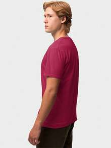 Men T-Shirts - 酒紅色 - 查看 3