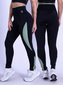 Rocca Fitness High Waist Polyamide Legging Pants Ponta Lagoinha - 綠色 - 查看 7