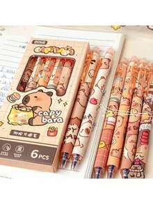 1 Set Basic/Deluxe/Premium Capybara Themed Stationery Set, Great Christmas Gift For Boys & Girls, Learning Rewards, Birthday, Classroom, Back To School, High-Quality Study Supplies For Students & Animal Lovers, 3 Stationery Set Options Available (Some Color Styles May Be Random) - Multicolor - View 7