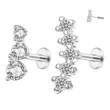2~4PCS 16G 316L Pushin Lip Rings Butterfly And Bee Nose Stud Rings Top Push In Threadless Surgical Steel Flat Back Nose Rings Studs For Womens{"Color_name":"Silver-A"} - Silver-a - View 1