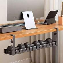 Extendable (43~74cm) Cable Management Tray With Power Outlet Bracket - Adjustable Metal Cable Organizer, Wall-Mounted Clip, Suitable For Home And Office Desk, Black, Can Store Router Cables, Data Cables, Adjustable Length, Desktop And Drawer Organizer, Home Storage - Multicolor - View 3