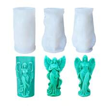 1pc Dreamy Wings Goddess Aroma Candle Silicone Mold, Fragrance Stone Decor Mold - White - View 11