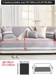 1 件通用沙发垫套,现代波西米亚风格,防尘,防滑,保护沙发座椅,可机洗,温暖,防褪色,宠物友好,适合卧室、办公室、客厅、L 型沙发和 1/2/3/4 座 - 灰色 - 查看 20