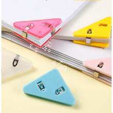 1Set Colorful Triangle Paper File Clips,Sealing Clips,Decorative Tools,Bookmark ,Color And Style Are Random, Plastic, Multipurpose & Non-Slip, Ideal For Office, Study, Documents & Storage,Gifts, Christmas, Halloween, New Year