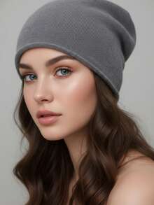 Damska dzianinowa czapka beanie, niezbędna do zapewnienia ciepła zimą, plisowana czapka beanie, damska dzianinowa czapka, koreański styl, jednowarstwowa, uniwersalna na zimę, czapka beanie