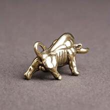 Brass Bull Bullfighting Muscle Bull Micro Carving Animal Key Chain Pendant Accessories Creative Keychain Pendant Small Ornaments - 1 PC Muscle Cow - View 3