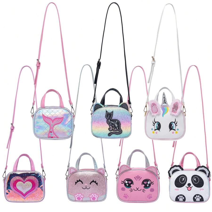 Girls' Mini Crossbody Bag, Cute Handbag Accessory, Dopamine Color Matching, Suitable As Gift For Girls - Children's Cartoon Crossbody Bag - View 1