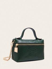 1 件 PU 材质石头/鸵鸟皮/蛇皮纹理优雅女士小手提包化妆包