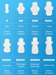 XIAONI 干爽舒适女性卫生巾，瞬间清爽表面，超薄带翼无香型失禁护垫，超强吸收防漏卫生巾 - 白色 - 查看 4