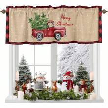 Christmas Valance Curtain For Kitchen Merry Christmas Words Linen Xmas Trees Red Truck Valances Windows Curtain Christmas Kitchen Valances Rod Pocket Christmas Short Curtain Valances Christmas Valances For Windows Winter Holiday Home Decorations 1 Panel 60x18 Inch Christmas Rod Pocket Window Valance Christmas Windows Decor Christmas Xmas Winter Holiday Valance Curtain Christmas Gifts Christmas Decor - Multicolor - View 3