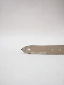 Vintage 's Belt With Silver Round Buckle In PU Leather - Mocha Brown - View 6