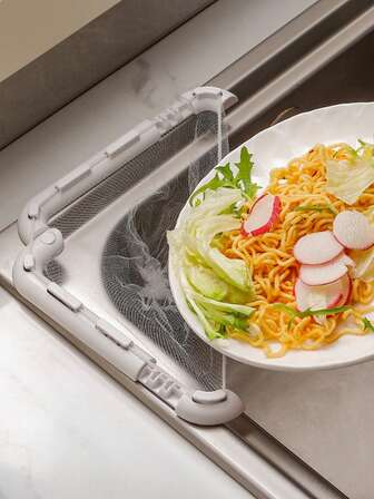 50pcs Retractable Sink Strainer Clip, Kitchen Sink Drain Catcher Basket, Adhesive Drain Cover Filter Rack