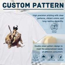 Camiseta Gráfica de Estilo Cazadora Fantástica - 220g Algodón, Transpirable y Cómoda, Color Negro y Blanco, Estampado Retro Fantástico, Uso Diario, Casual y Reuniones, Unisex para Hombres y Mujeres, Camiseta Unisex 220g, Camiseta Gráfica Casual - Blanco - Ver 6