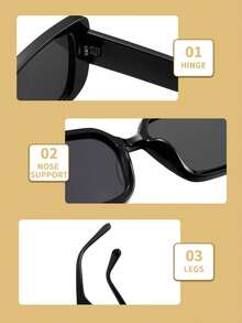 1 pieza Gafas cuadradas de marco estrecho con estampado de carey retro para mujer, accesorio de moda adecuado para uso casual, al aire libre, playa, estilo básico vintage Y2K, regalo de negocios casuales, uso diario, playa, vacaciones, caminatas, compras, conducción, fotografía callejera, vacaciones de verano en la playa, al aire libre, viajes - Multicolor - Ver 8
