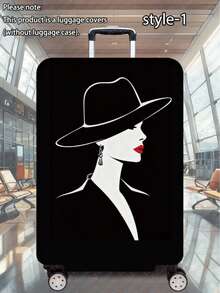 1 Pc 300g/M2 Urban Woman Series Printed Pattern, Thickened Suitcase Protective Cover, Thickened Suitcase Accessories, Suitable For Business Trips, Vacations, Travel, Luggage Check-In, Back-To-School, Add Color To Your Suitcase. Suitable For 20-28 Inch Suitcases.