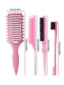 Bộ 4 lược tạo kiểu tóc, lược uốn tạo kiểu nâng cấp, lược tạo độ phồng, lược đuôi nhọn, lược chải viền tóc, lược uốn xoăn, lược làm mượt tóc, sử dụng được cả khi tóc ướt và khô, giảm giật tóc, dễ tạo kiểu, răng lược hai mặt giúp giữ cho đường chân tóc và tóc con được mượt mà, lược lông heo giúp thoa đều sáp vuốt tóc từ chân đến ngọn cho mái tóc mềm mại. Bộ lược chải tóc, lược, lược uốn xoăn, lược làm mượt, lược chải tóc nữ, nhà tạo mẫu tóc, phụ kiện nhà tạo mẫu tóc, salon tóc, dụng cụ làm tóc. - Nhiều màu - Xem 12