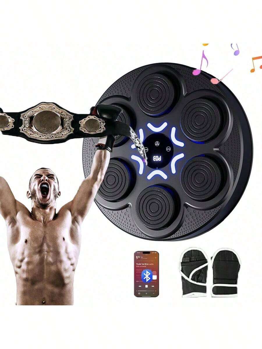 1pc Upgraded Music Boxing Machine, Smart Bluetooth Boxing Equipment, Adult Home Gym Training Device (Includes 1 Pair Of Gloves), Wall-Mounted Smart Target, Suitable For Home, Indoor And Gym, Gift Idea, Christmas, Halloween Gift