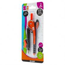 Compás de Precisión Escolar y Dibujo Técnico Color Naranja y Negro con Mecanismo de Ajuste Rápido y  Porta Lápiz y Aguja Antideslizante, Ideal para Geometría y Trazado de Círculos Exactos, 6 Pulgadas - Naranja - Ver 2