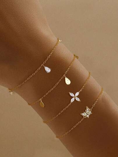 1 pieza Pulsera de plata de ley 925 con diamante, clásica, bohemia, sencilla y exquisita, hecha a mano, regalo para el Día de San Valentín o aniversario