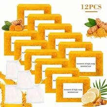 20pcs Turmeric Soap Set, Deep Cleansing And Moisturizing Body, Gentle And Non-Iritating, Suitable For Men And Women, Suitable For All Skin Types - Màu vàng - Xem 10