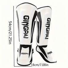 1 Pair Muay Thai Leg Guards, Thick Kickboxing Shin Instep Protector, MMA Fighting Shin Pads, Taekwondo Leg Guards