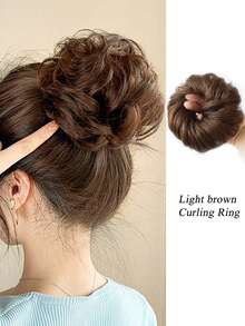 Natural Black Messy Bun Hair Piece Wavy Curly Scrunchies Synthetic Chignon Ponytail Hair Extensions Thick Updo Hairpieces For Women 4inch