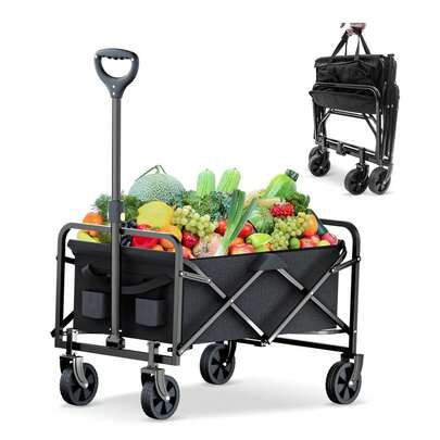  DASCK Carro de Mano Plegable con Ruedas - Transporte para Playa, Jardín, Almacén, Camping y Deportes - Capacidad 120kg