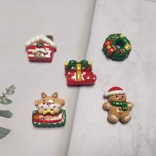 Christmas Old Man Refrigerator Magnet DIY Resin Refrigerator Sticker Creative Paste Photo Wall Black And White Version Home Kitchen Decoration Sticker, Cute Decoration Sticker, Kitchen Office Whiteboard Storage Cabinet Decoration, Kitchen Decoration, Home Decoration, Valentine's Day Gift, Gift For Friends And Family - Multicolor - View 3