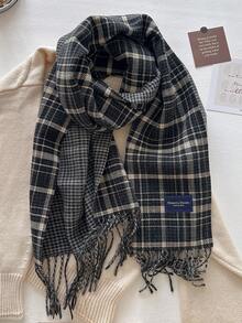 1 buc eșarfă clasică din cașmir artificial în carouri, accesoriu de modă zilnic cald și versatil, potrivită pentru decorare și protecție a gâtului