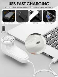 500mAh Rechargeable Electric Fabric Defuzzer, Efficient & Quick Removal Of Lint/Fuzz On Clothes, Stainless Steel Blade Head