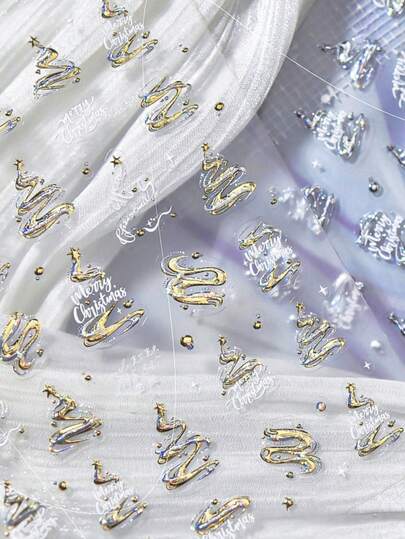 1 件装新款金箔简约圣诞树丝带星星美甲贴纸现代 5D 节日美甲贴花女士优雅节日指甲贴纸适用于长短指甲自粘指甲贴花装饰