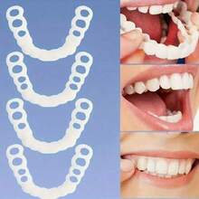 2pcs/4pcs Realistic Teeth Whitening Smile Dental Veneers Set (2pcs Includes 2 Dental Gel And Upper Teeth + Lower Teeth), One-Time Use, One Size Fits All