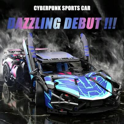 1580pcs Creative Fashion Classic New Hot Sports Car Building Blocks, High Difficulty Assembly, Versatile Play, Essential For Living Room & Bedroom, Exquisite Home Decor Collection, Ideal Holiday & Birthday Gift