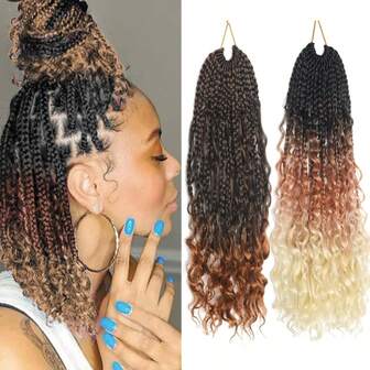 New 14inch 16Strands Heat Resistant Fiber Boho Braids Synthetic Fiber Crochet Needle For Women Prefabricated Ring For Easy Wearing Of Wig