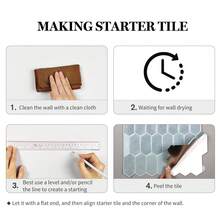 WalDecoo 1/4/10 Sheets Peel And Stick 3D Wall Tiles 12 X 12 Inch Peel And Stick Backsplash Hexagon Long Wall Tiles For Kitchen Bathroom