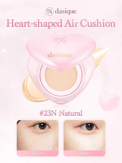 Dasique Dasique Air Cushion Base de maquiagem ultra-hidratante, cobertura total, longa duração, iluminadora e leve, essencial para as festas de fim de ano, presentes de Natal, presentes para mulheres, cor ideal para o dia a dia, charme, vibração, essencial para viagens