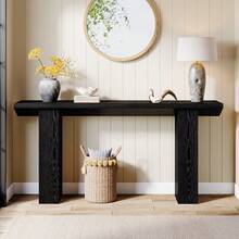 Tribesigns Table Console pour Couloir, Console Entree Longue Et Étroite De 160 Cm, Couleur Noire, Table d' entrée Fine en Bois pour Salon, Derrière Le Canapé, Couloir, Hall D'entrée, Vestibule - Noir - Voir 5