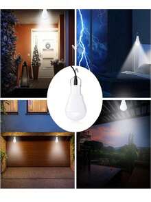 1/2 piezas Luz colgante solar LED - Bombilla de emergencia impermeable para patio exterior, jardín y camping - Durable, recargable e iluminación nocturna