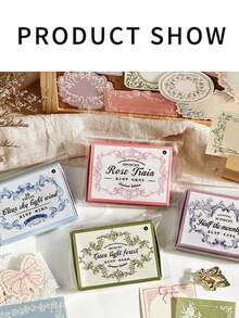 30PCS Pink Lace Edged Notes, Gift Cards, Message Cards, Synthetic Paper, Handwriting Diary Supplies, Scrapbooking Materials, Craft Paper Cards, Thank You Note Stationery Set For Graduation And Back To School Season, 1PC - Multicolor - View 6